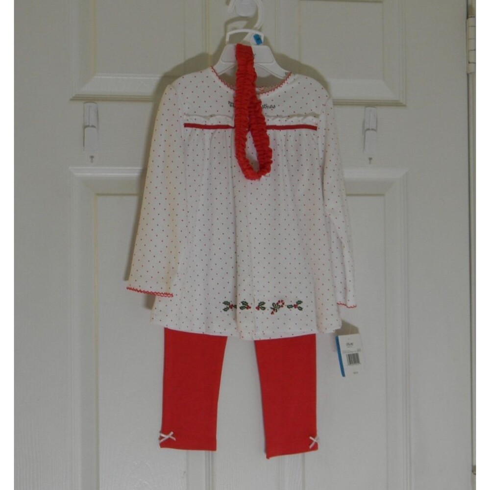 Little Me My First Christmas Set Top Pants Headband 24 Months Holiday NWT